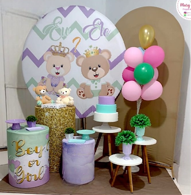Kit 1 - Chá Revelação Eu E Ele  - CATÁLOGO MARY FESTAS PEGUE E MONTE