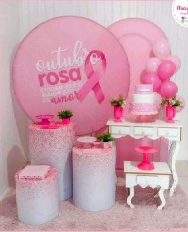 Kit 1 - Outubro Rosa  - CATÁLOGO MARY FESTAS PEGUE E MONTE