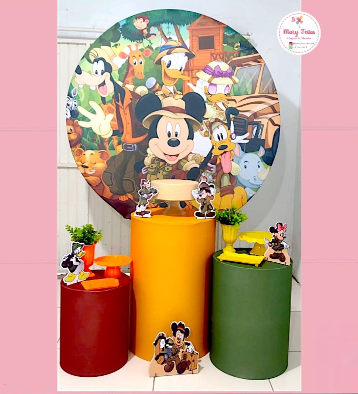 Kit 3 - Mickey Safari - CATÁLOGO MARY FESTAS PEGUE E MONTE