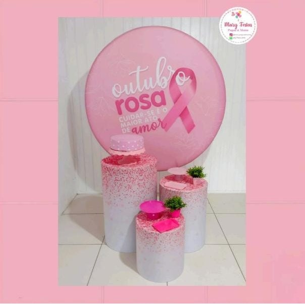 Kit 3 - Outubro Rosa - CATÁLOGO MARY FESTAS PEGUE E MONTE