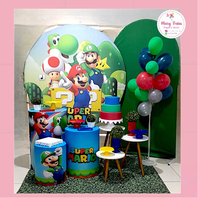Kit 1 - Super Mario Bross  - CATÁLOGO MARY FESTAS PEGUE E MONTE