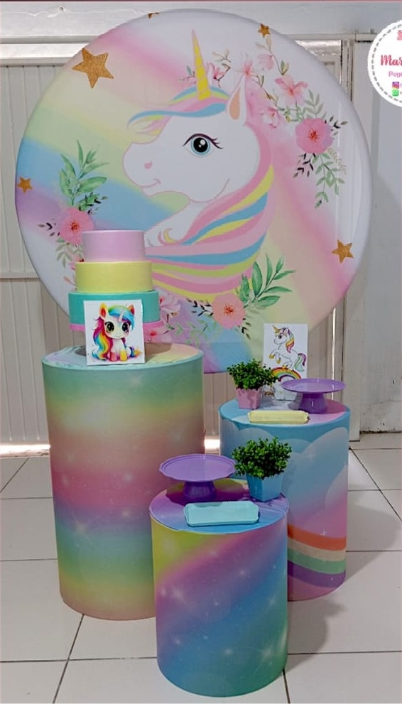 Kit 3 - Unícornio - CATÁLOGO MARY FESTAS PEGUE E MONTE