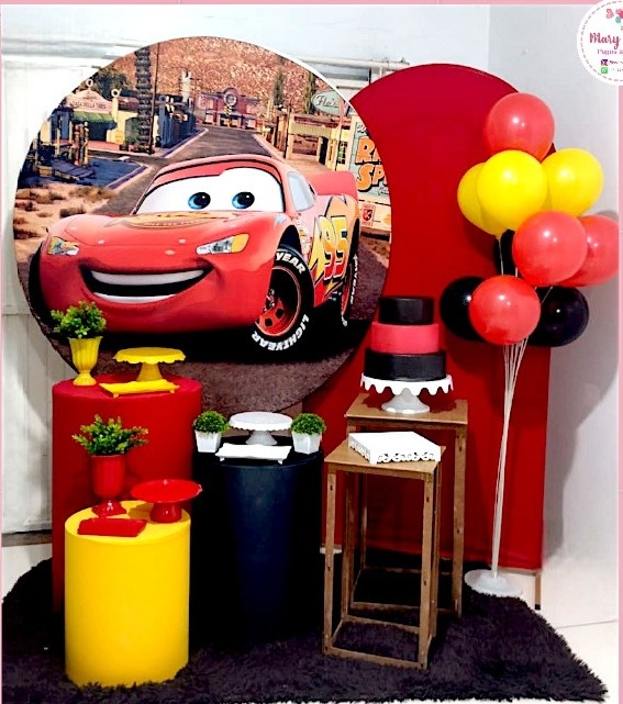 Kit 1 - Carros ( Relampago Mc Queen )  - CATÁLOGO MARY FESTAS PEGUE E MONTE