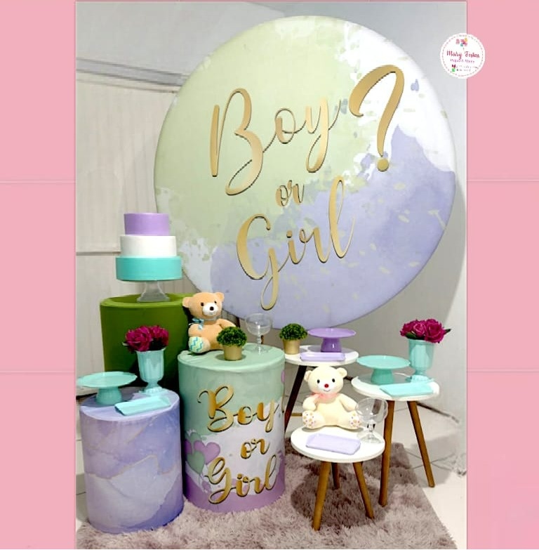 Kit 2 -  Chá Revelação - Boy E Girl - CATÁLOGO MARY FESTAS PEGUE E MONTE