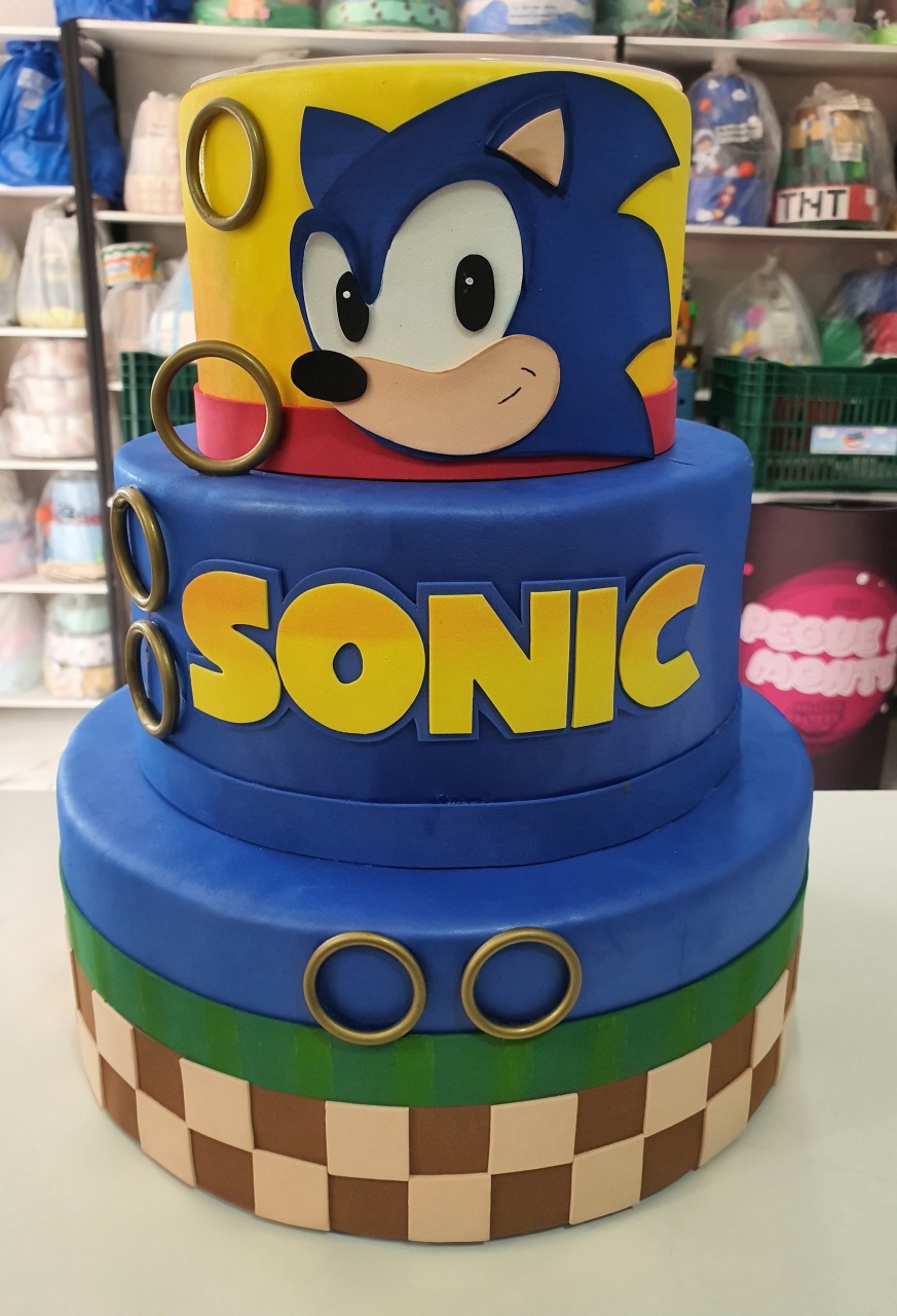 Bolo Fake Sonic - MultiBomFestas