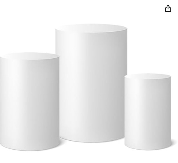 Trio de Capas Cilindros Branco Liso - Jujuba Festa e Cia 