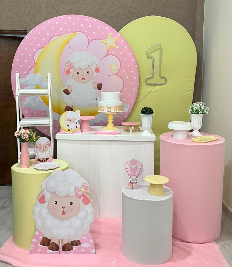 Kit Pm Essencial Ovelhinha Rosa - Jujuba Festa e Cia 