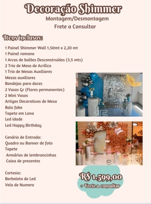 Decoração Completa Shimmer - Promo - Jujuba Festa e Cia 