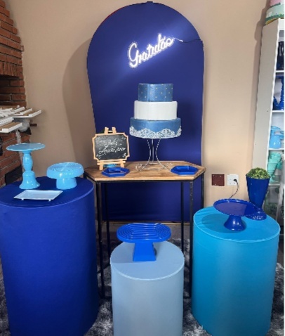 Kit Pm Azul Royal Gratidão Com Cilindros - Jujuba Festa e Cia 