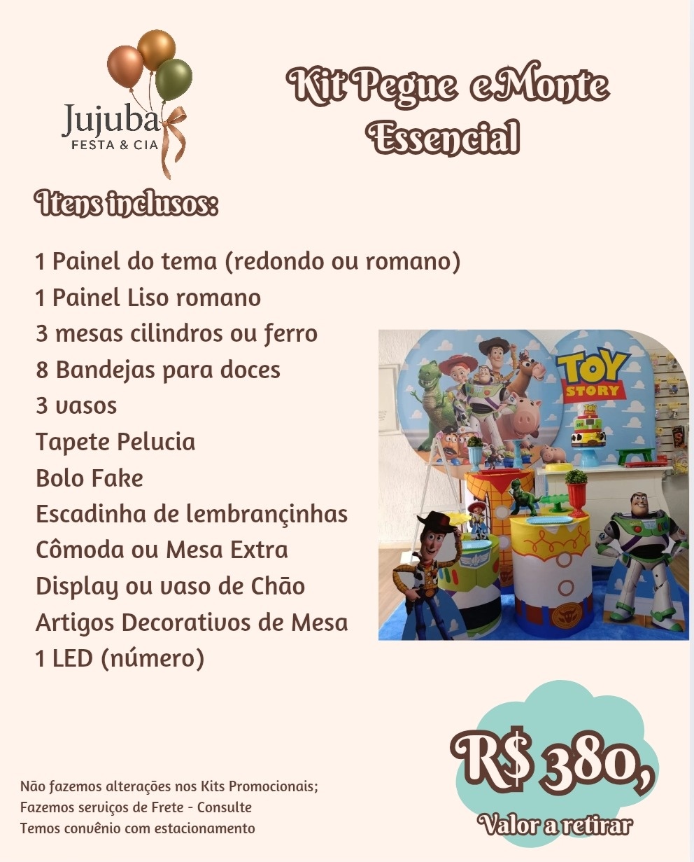 Kit Pegue E Monte Essencial Promo - Jujuba Festa e Cia 