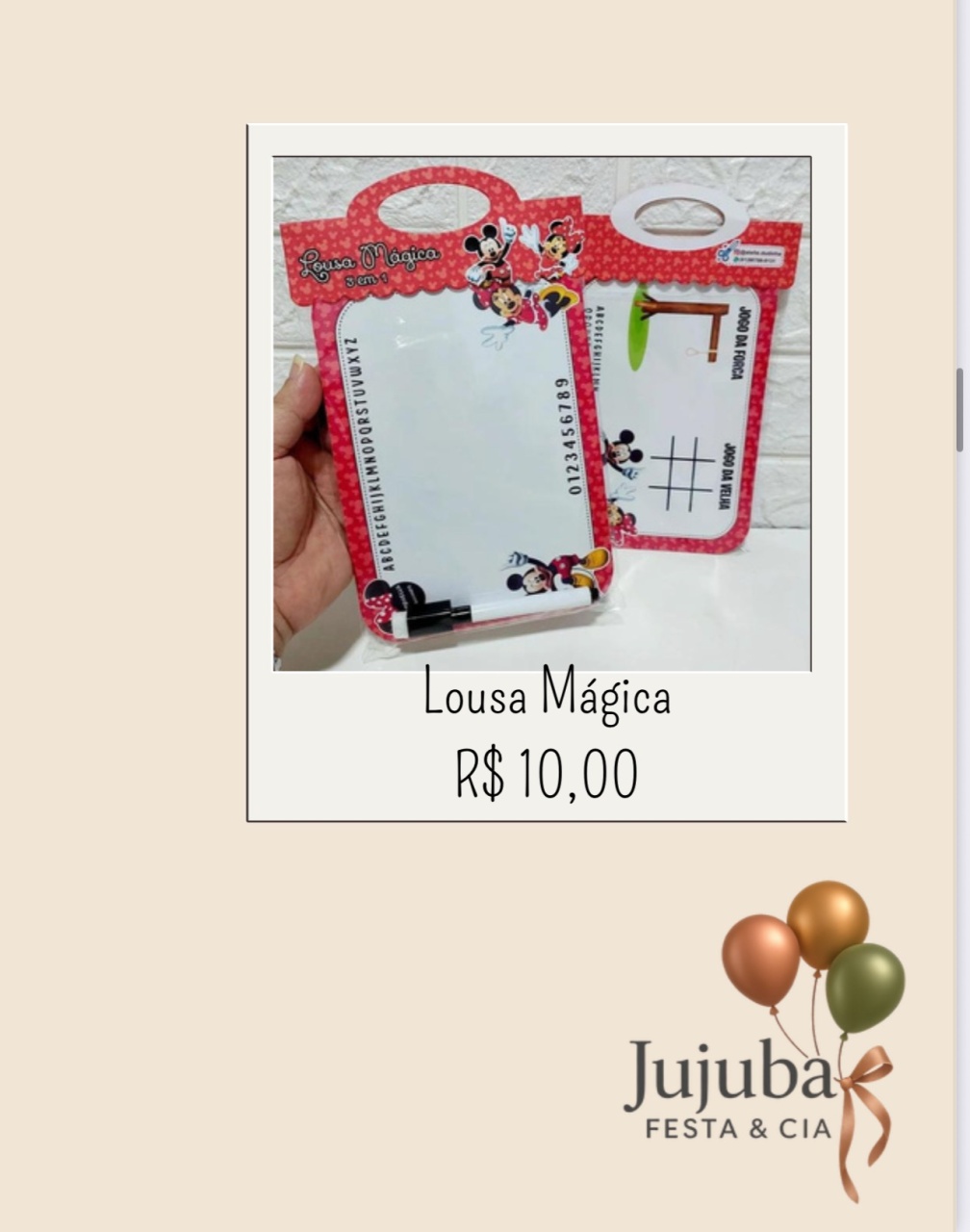 Lousa Mágica  - Jujuba Festa e Cia 