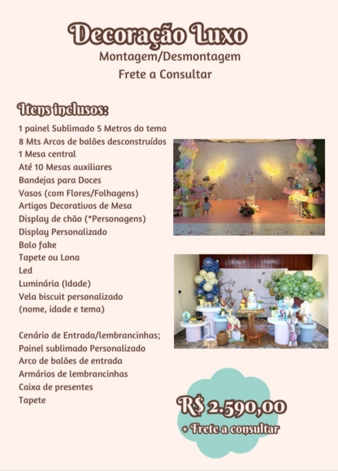 Decoração Completa Luxo - Jujuba Festa e Cia 