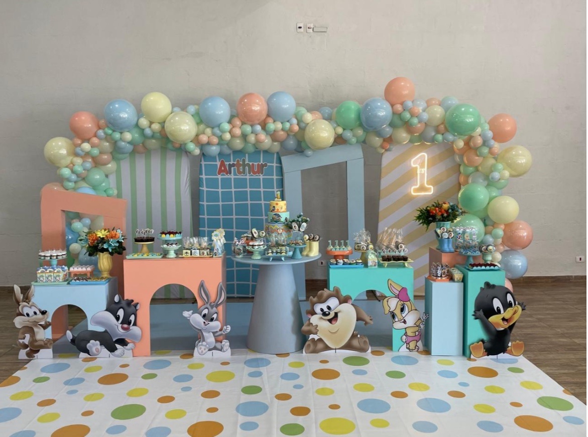 Decoração Luxo Looney Tunes Baby - Jujuba Festa e Cia 