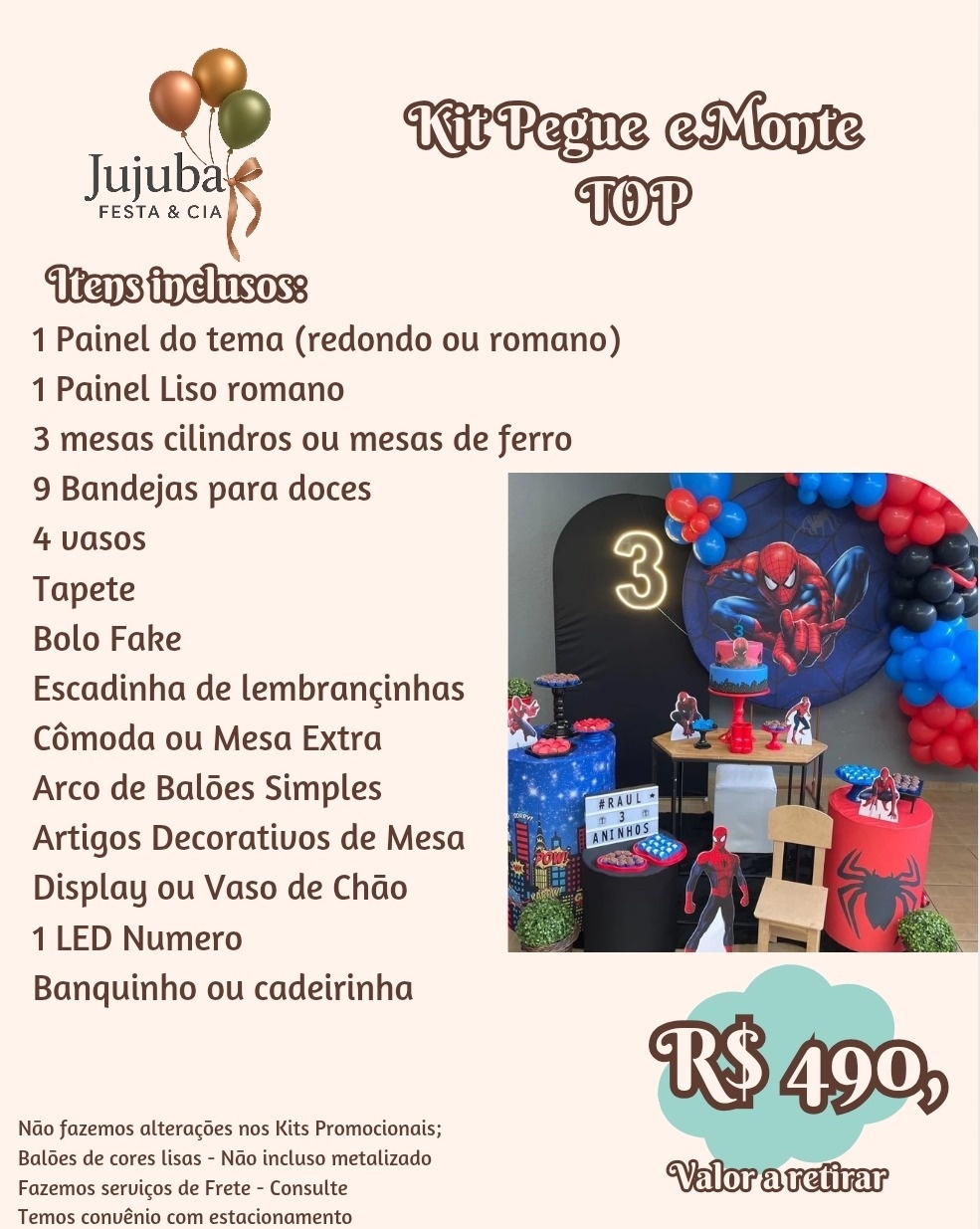 Kit Pegue E Monte Top Promo - Jujuba Festa e Cia 