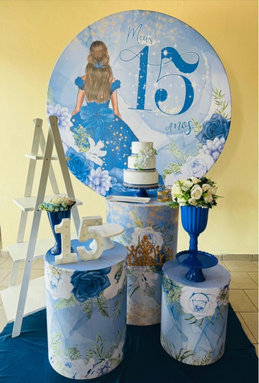 Kit Pm Meus 15 Anos Azul - Jujuba Festa e Cia 