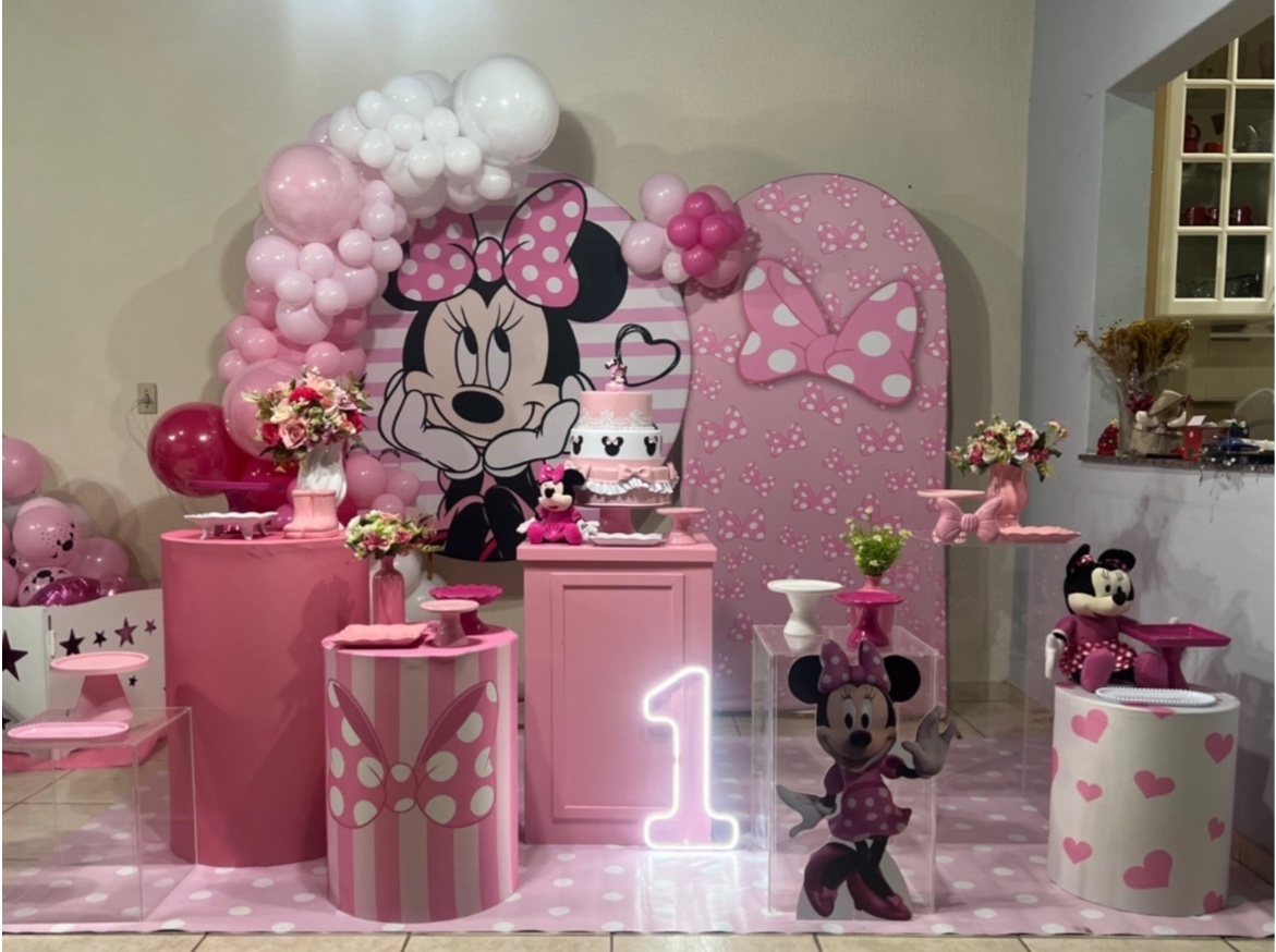 Decoração Prime Miney Rosa - Jujuba Festa e Cia 
