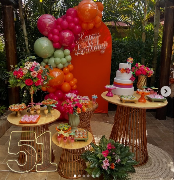 Decoração Completa Rustico - Laranja/Pink/Verde - Jujuba Festa e Cia 