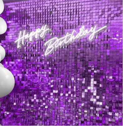 Painel Shimmer Wall Lilas/Roxo - Jujuba Festa e Cia 