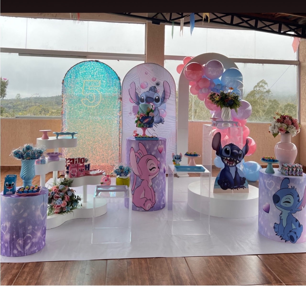 Decoração Completa Premium Stitch E Angel - Jujuba Festa e Cia 