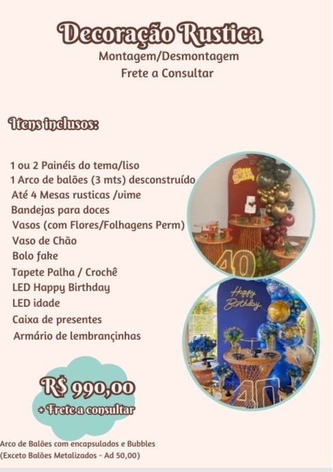 Decoração Rústica Completa - Promo - Jujuba Festa e Cia 