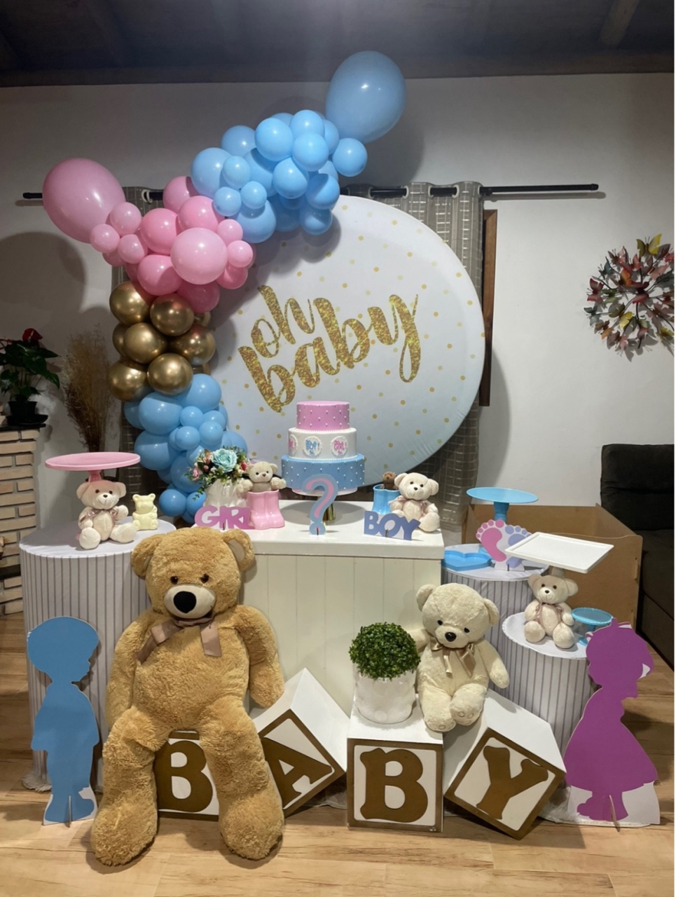 Decoração Prime Chá Revelação Oh Baby - Jujuba Festa e Cia 