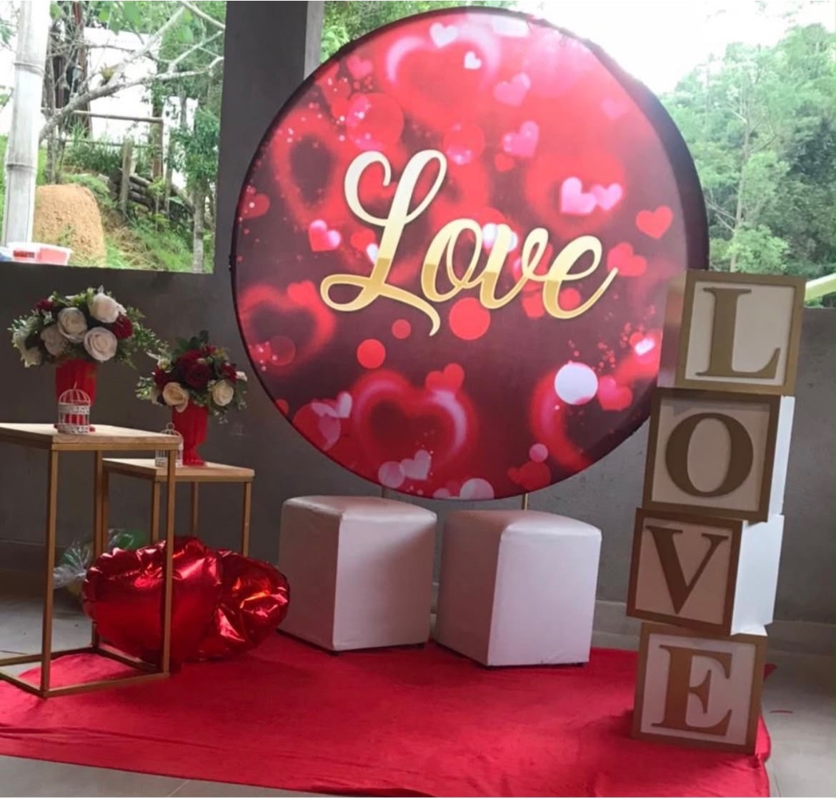 Cenário Dia dos Namorados Love - Jujuba Festa e Cia 