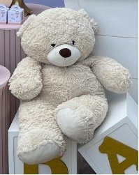 Urso Pelúcia Grande - Cor Avelã Peludo - Jujuba Festa e Cia 