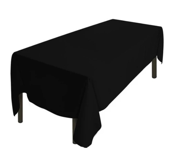 Toalha de Mesa Preta Retangular 3X3 - Jujuba Festa e Cia 