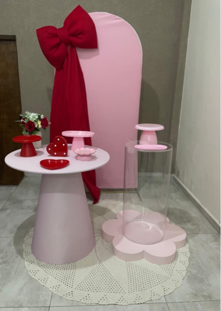 Kit Com Laço - Cone Rosa M - Jujuba Festa e Cia 