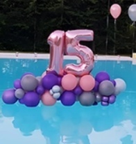 Arranjo de Balão de Número Piscina - Jujuba Festa e Cia 
