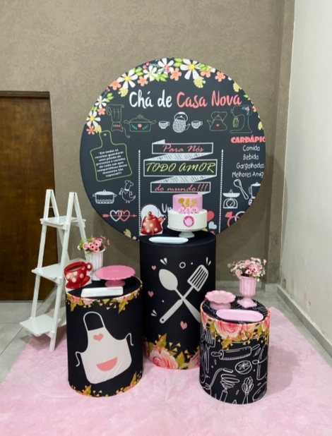 Kit Pm Médio Chá de Casa Nova Preto - Jujuba Festa e Cia 