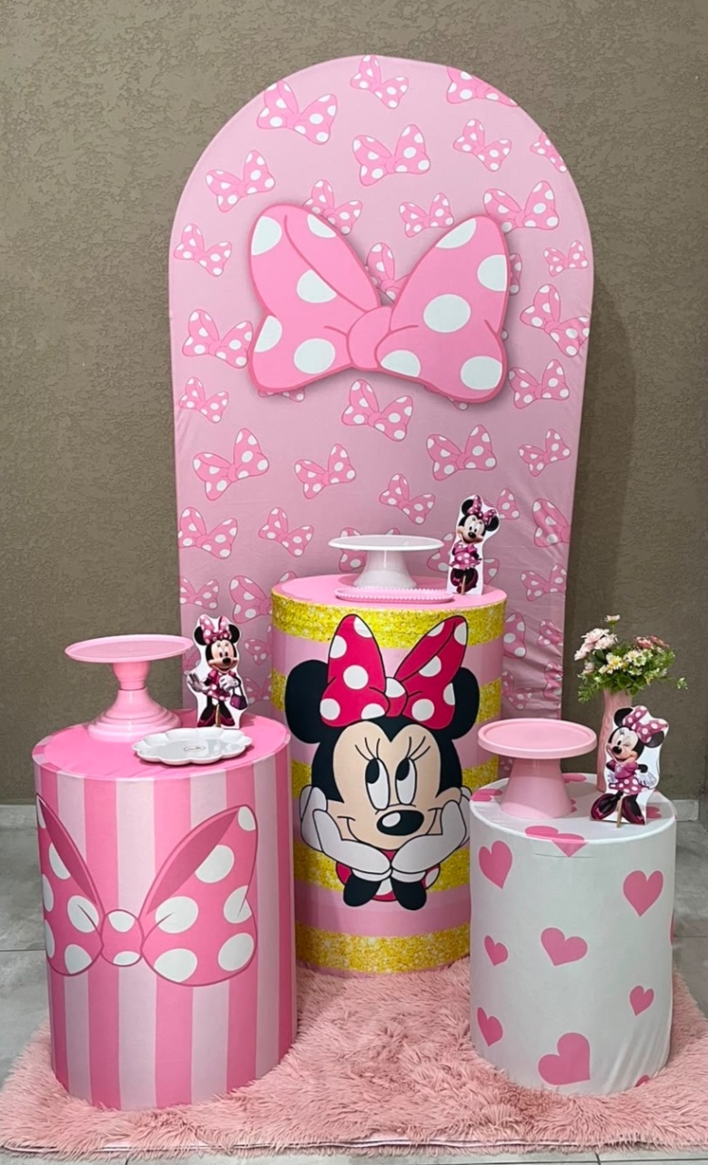 Kit Básico Minnie Romano Laço - Jujuba Festa e Cia 