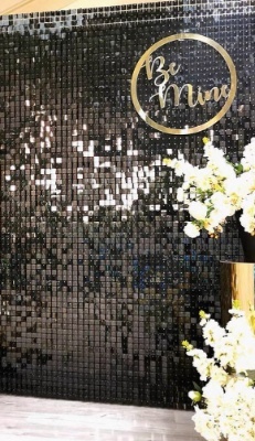 Painel Shimmer Preto 2,20X1,5 - Jujuba Festa e Cia 