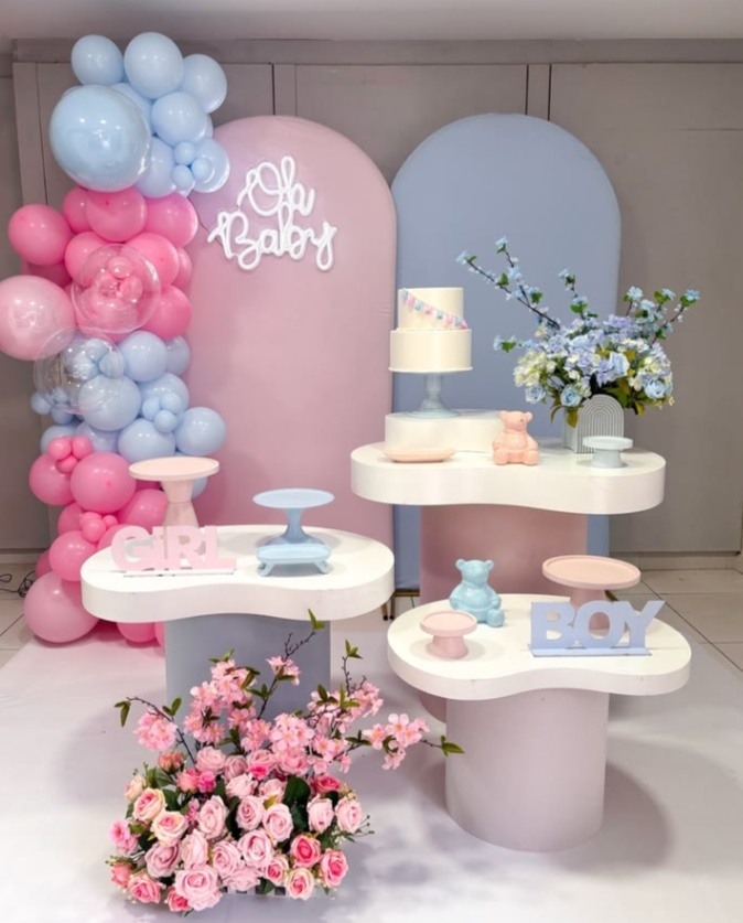 Kit Pm - Rosa E Azul Cha Revelação - Jujuba Festa e Cia 
