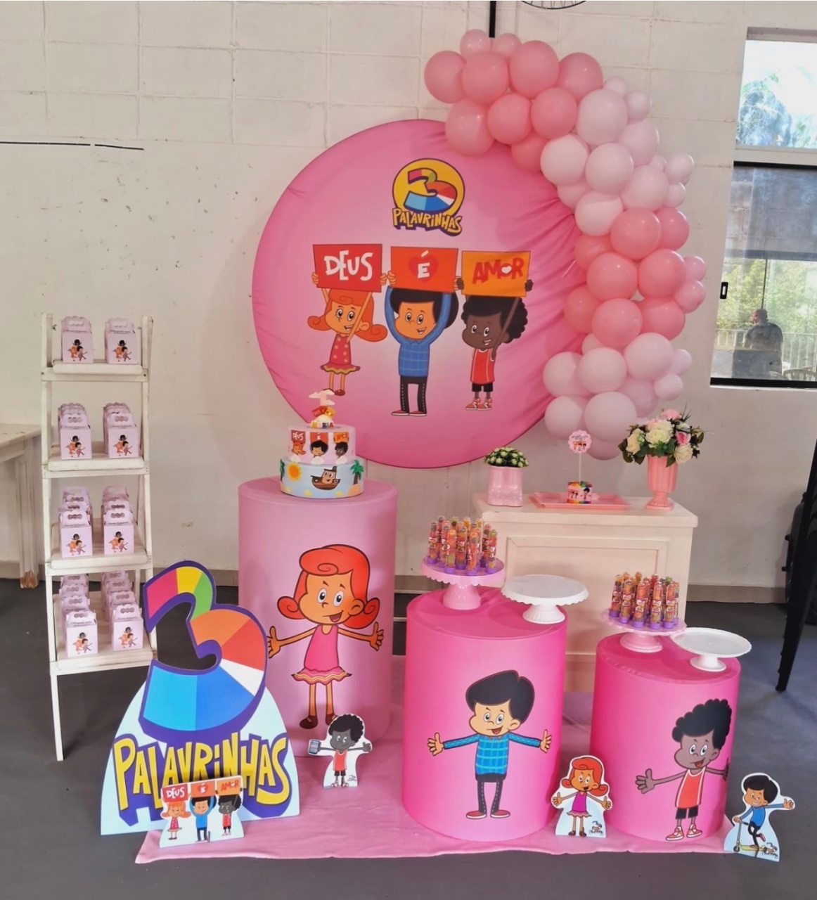 Kit Pm Grande Rosa 3 Palavrinhas - Jujuba Festa e Cia 