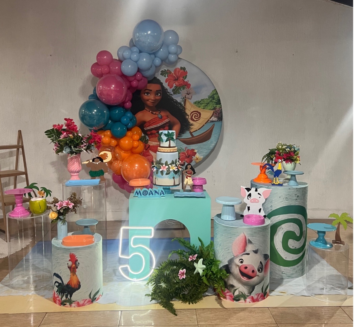 Decoração Prime Moana Moça - Jujuba Festa e Cia 