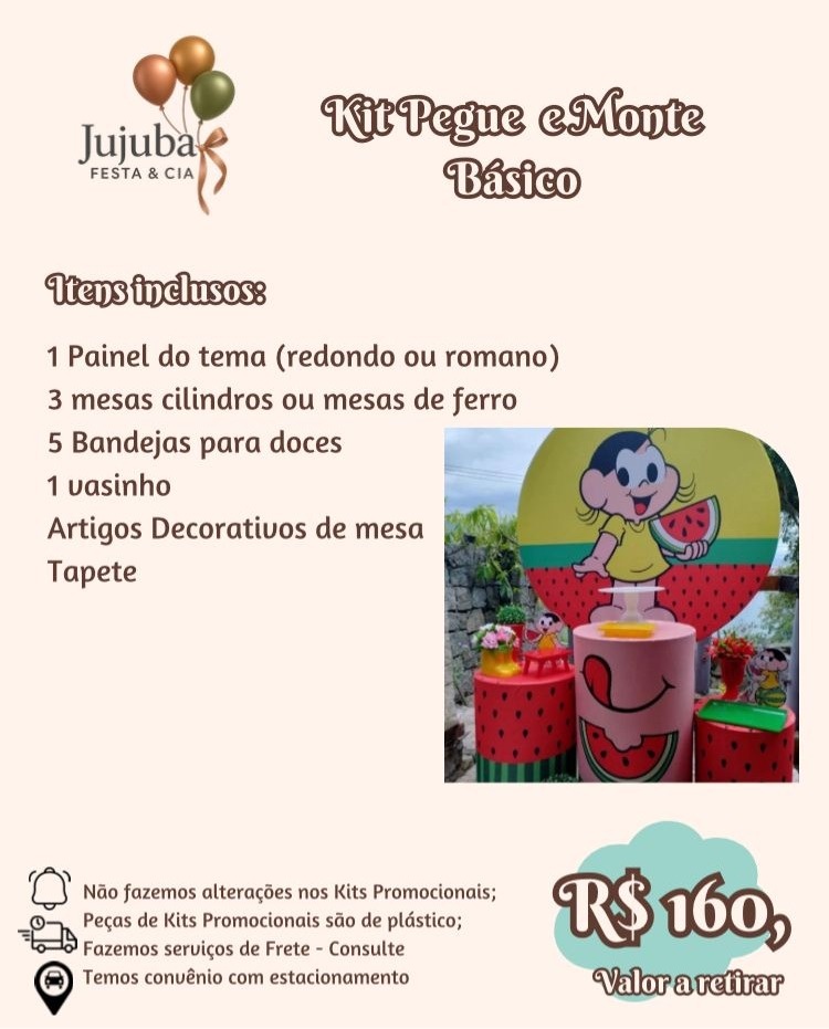 Kit Pegue E Monte Básico Promo - Jujuba Festa e Cia 