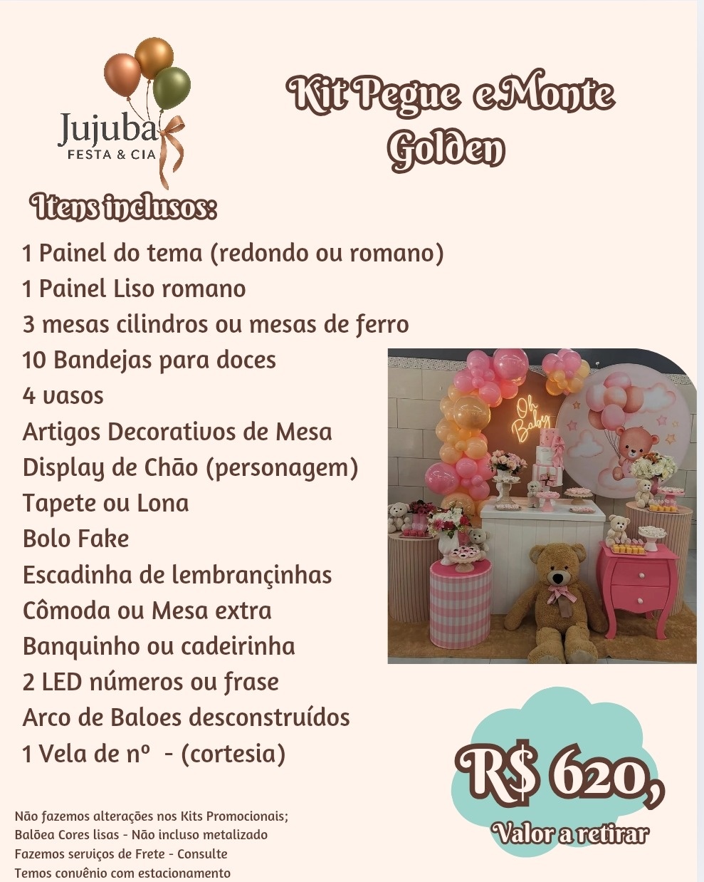 Kit Pegue Golden - Promo - Jujuba Festa e Cia 