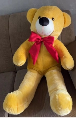 Urso Pelúcia Grande - Cor Doce de Leite - Jujuba Festa e Cia 