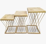 Trio Mesa de Ferro Dourada Trançada - imagem 1