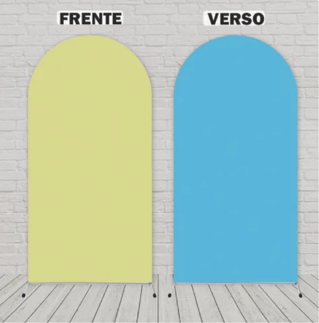Painel Romano 2X1 - Azul Bb E Amarelo Candy  - Jujuba Festa e Cia 