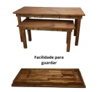 Kit Mesa de Madeira Rustica - imagem 1