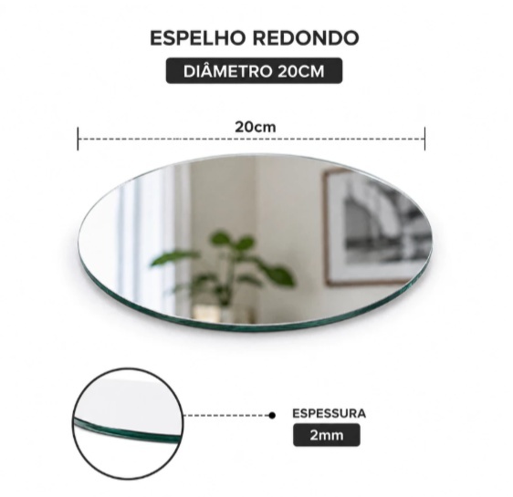Espelho Decorativo Redondo - Jujuba Festa e Cia 