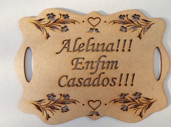 Placa Casamento Enfim Casados - Jujuba Festa e Cia 