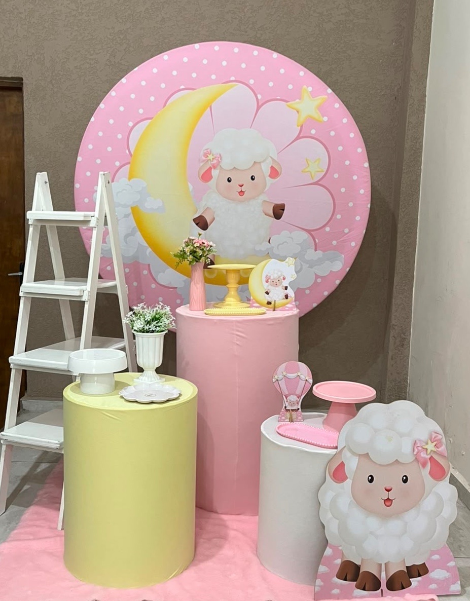 Kit Médio Ovelhinha Rosa - Jujuba Festa e Cia 