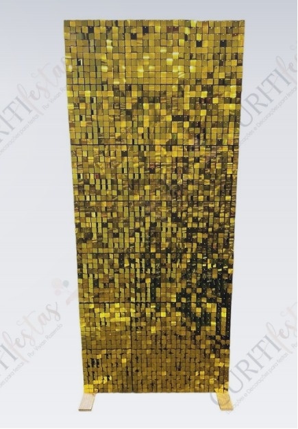 Painel Shimmer Wall Dourado 2X1 - Jujuba Festa e Cia 