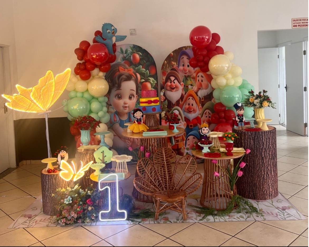 Decoração Prime Branca de Neve Baby - Jujuba Festa e Cia 