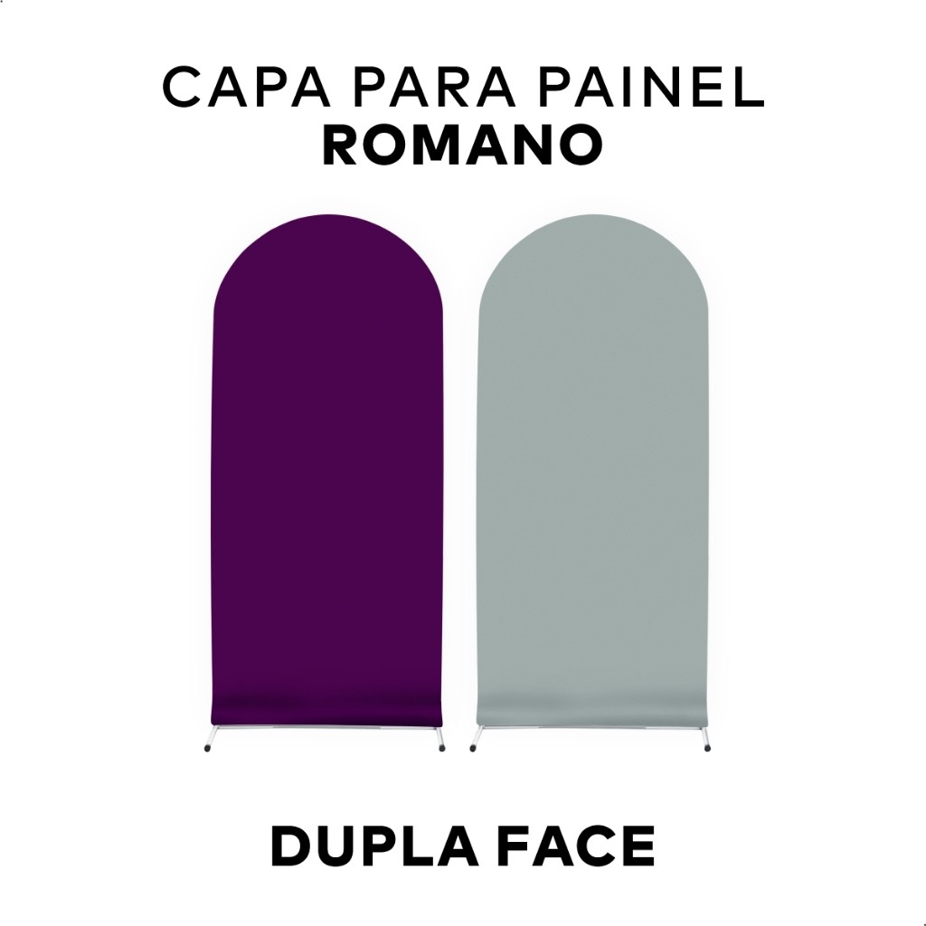 Capa Painel Romano - Cinza E Roxo  - Jujuba Festa e Cia 