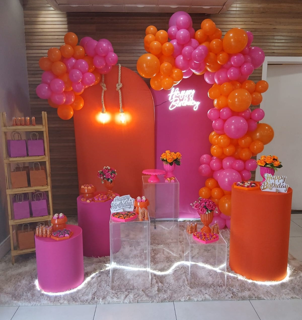 Kit Diamante - Rosa Pink/Laranja - AR de Festa
