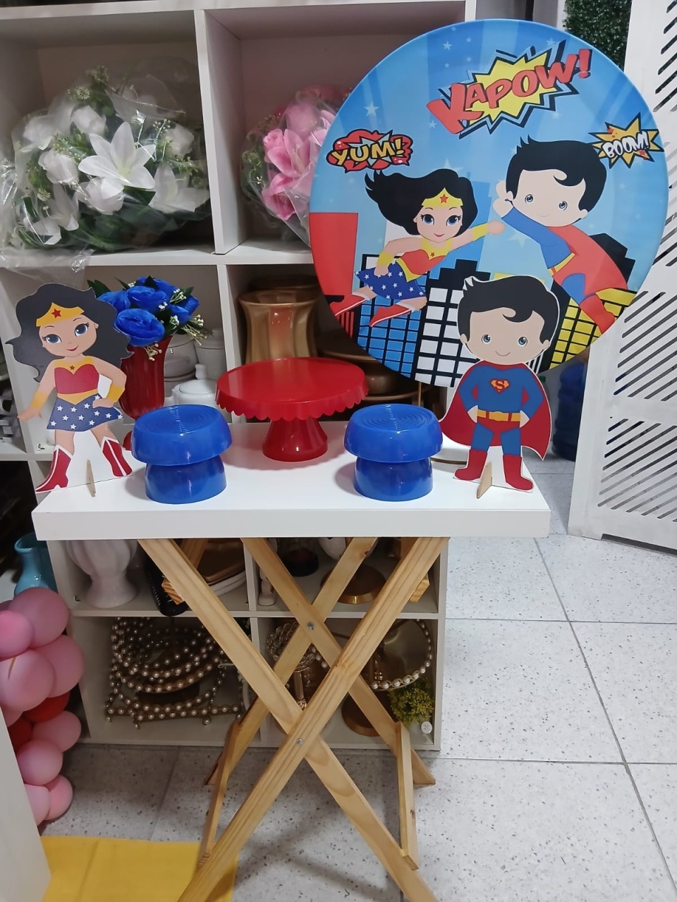 Kit Cristal - Super Homem E Mulher Maravilha - AR de Festa